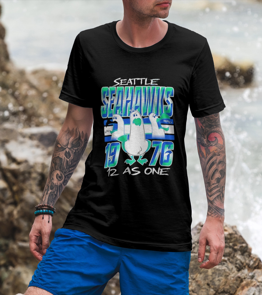 Seattle Seahawks 1976 Seagulls Mine 12 As One T-Shirt