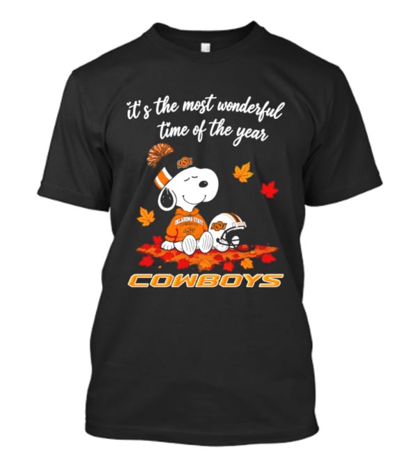 Snoopy Oklahoma State Cowboys It's The Most Wonderful Time Of The Year Halloween 2026 T-Shirt