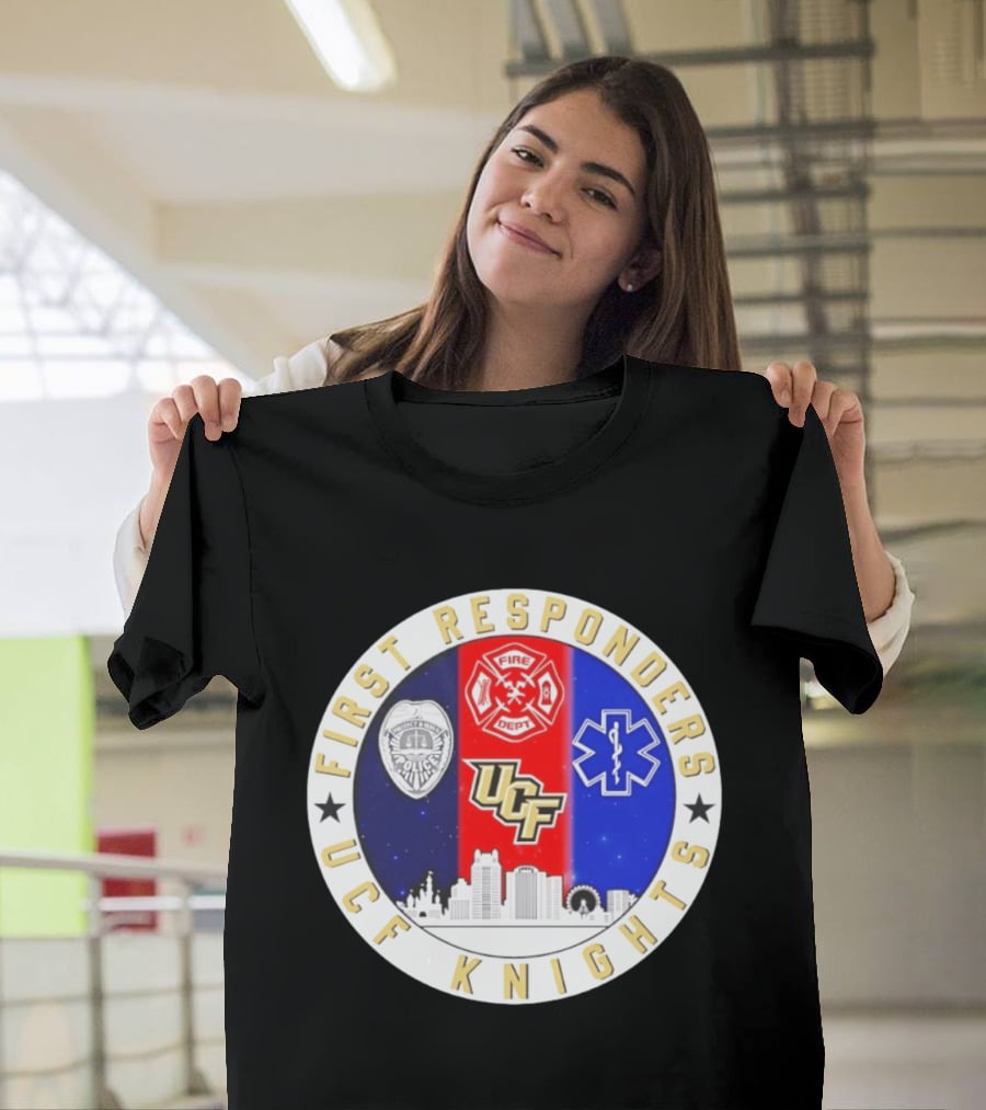 UCF Knights First Responders Orlando Skyline Police Fire EMS T-Shirt
