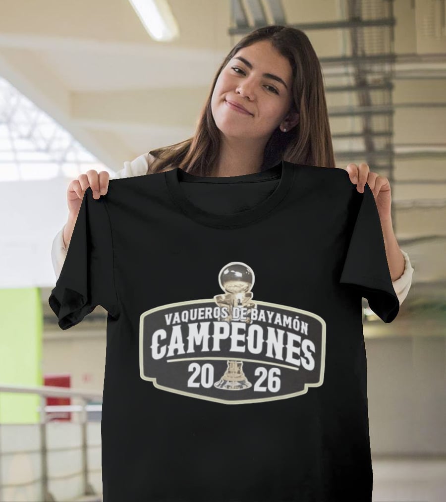 Vaqueros De Bayamón Campeones 2026 Trophy Celebration T-Shirt