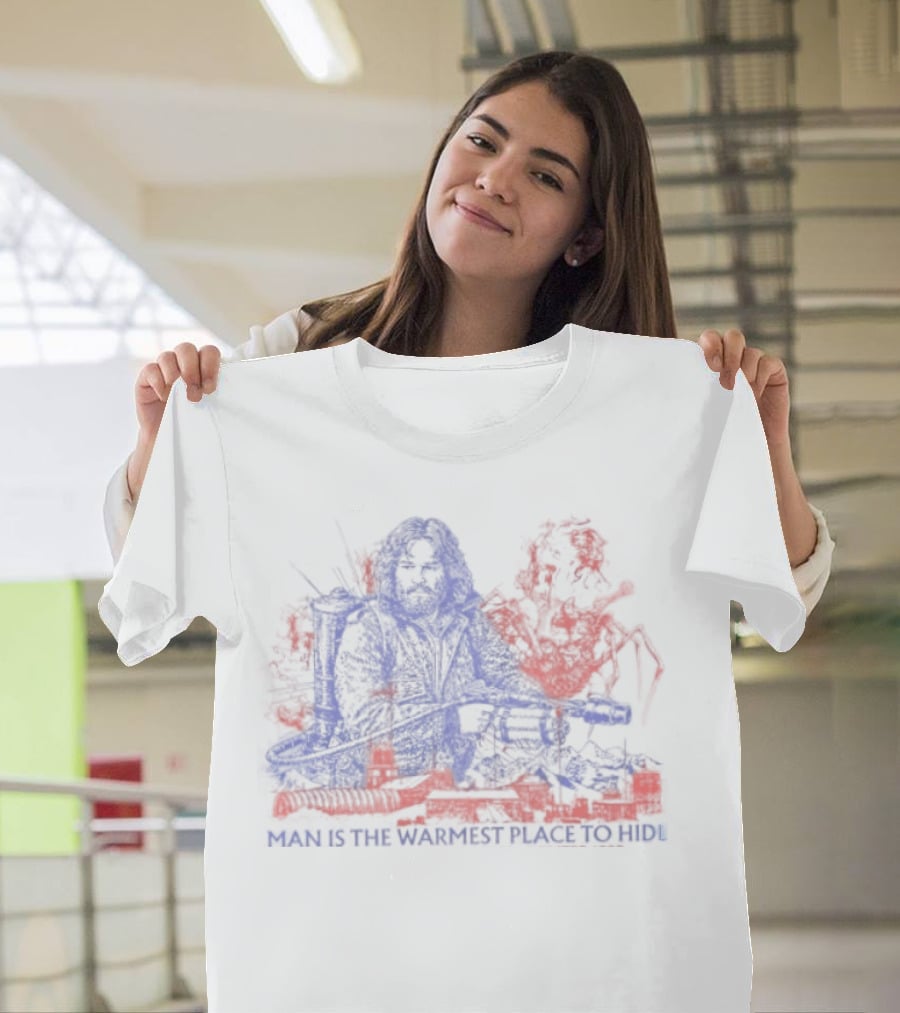 Outpost 31 The Thing Man Is The Warmest Place To Hide Kurt Russell T-Shirt