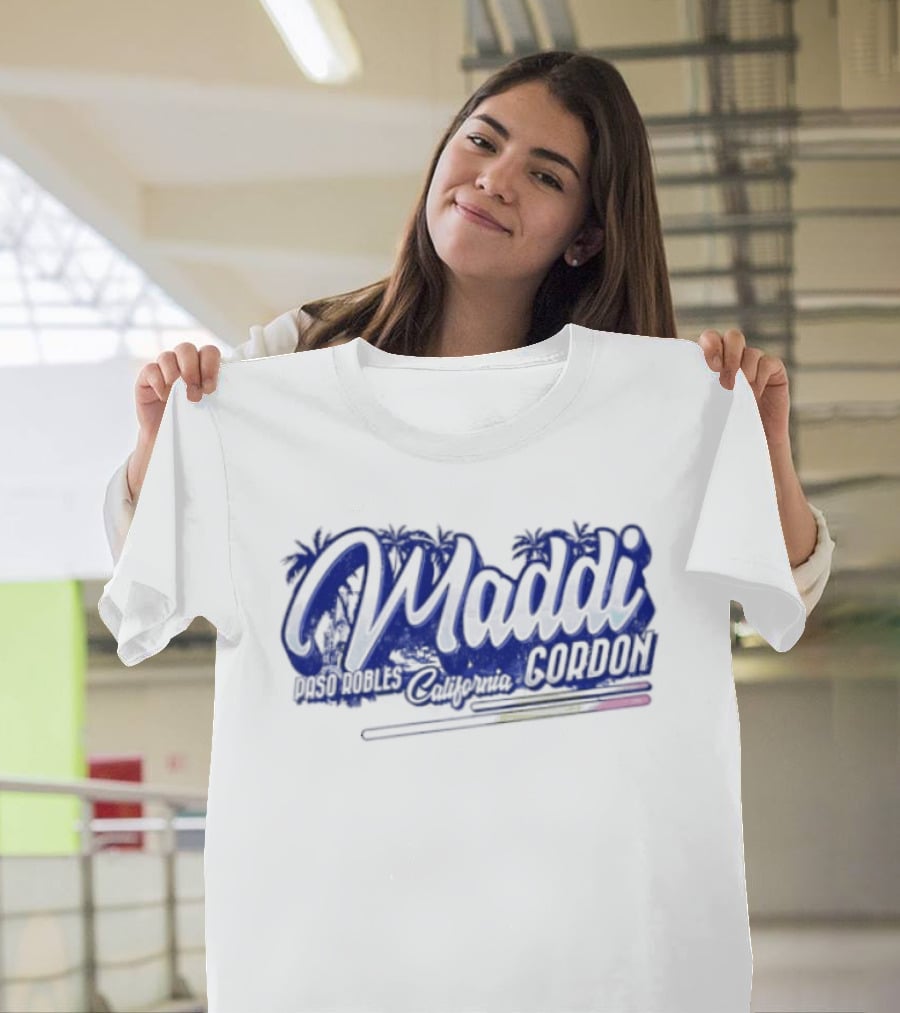 Maddi Gordon Paso Robles California Custom Name Brush Script T-Shirt