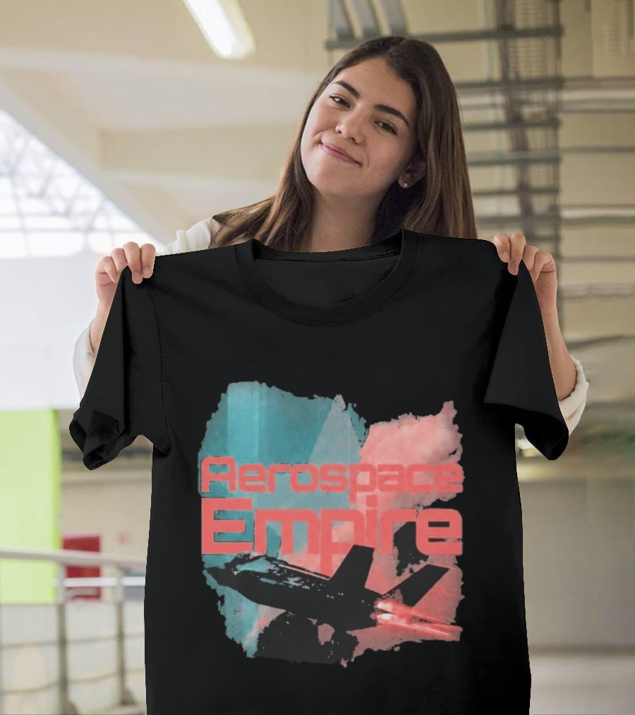 Aerospace Empire Futuristic Jet With Vapor Trails And Vibrant Color Palette T-Shirt