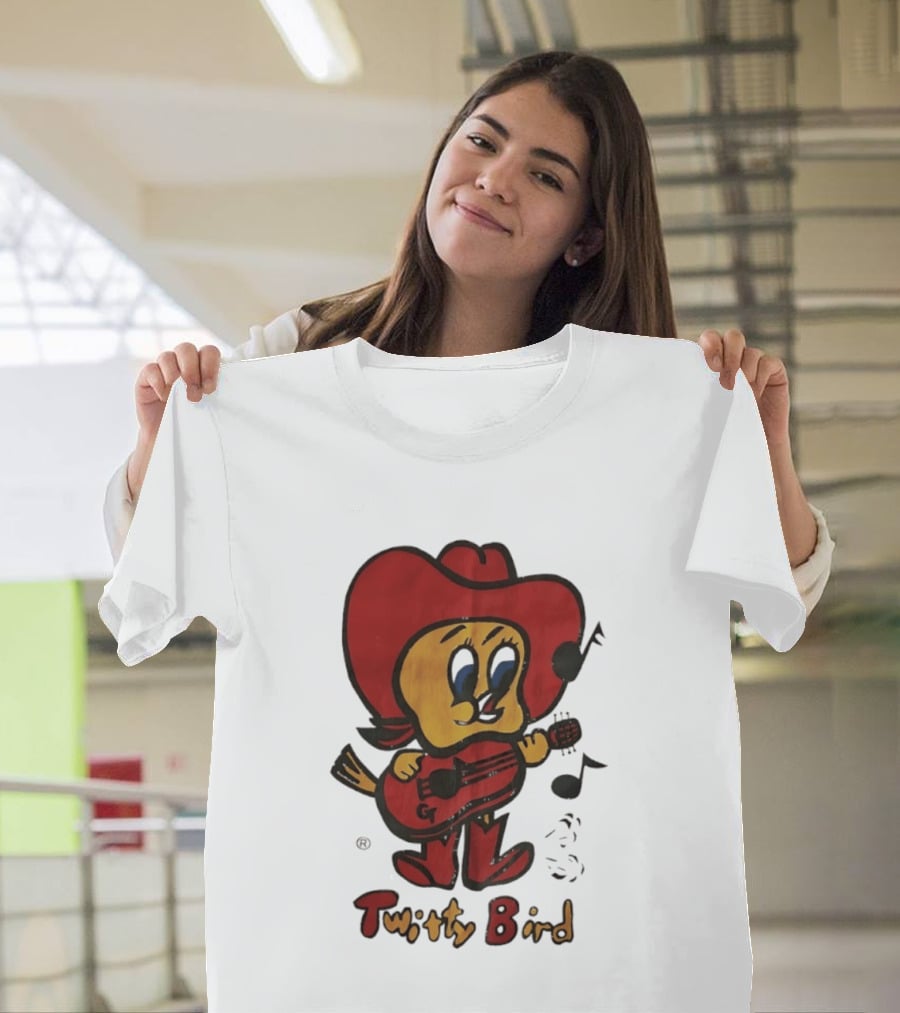 Twitty Bird Cowboy Musician Playing Guitar T-Shirt