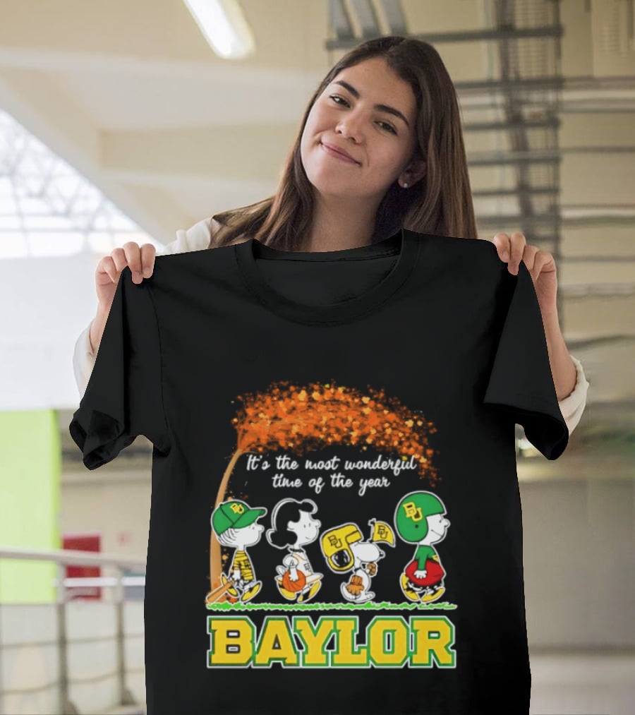 Baylor Bears Peanuts It's The Most Wonderful Time Of The Year Halloween 2026 Charlie Brown Snoopy Woodstock T-Shirt