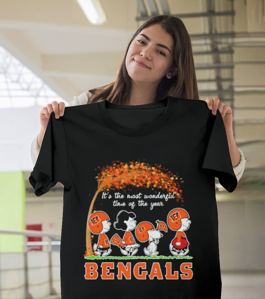 Cincinnati Bengals Peanuts It's The Most Wonderful Time Of The Year Halloween 2026 T-Shirt