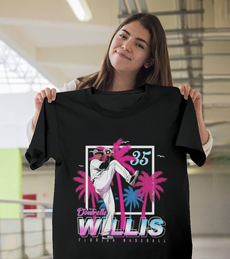 Dontrelle Willis 35 Florida Baseball Palm Trees T-Shirt