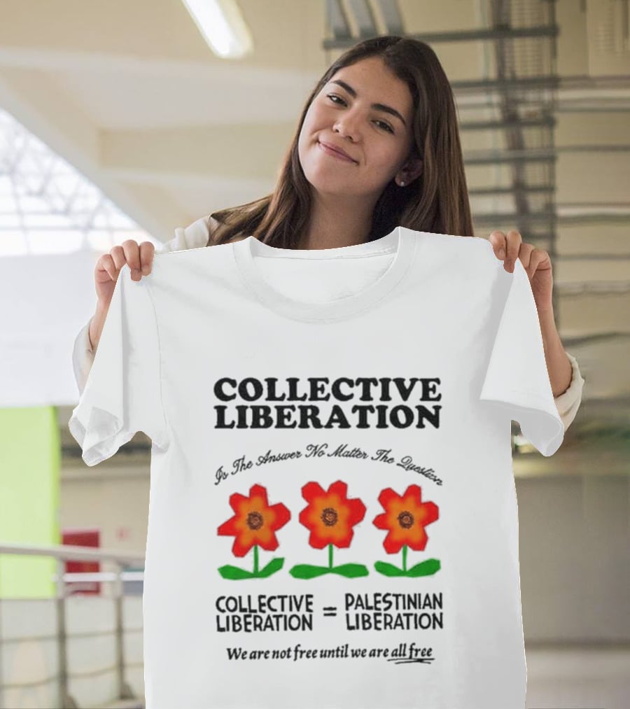 Zayn CHNGE X Anees Collective Liberation Palestinian Equality Floral Message T-Shirt