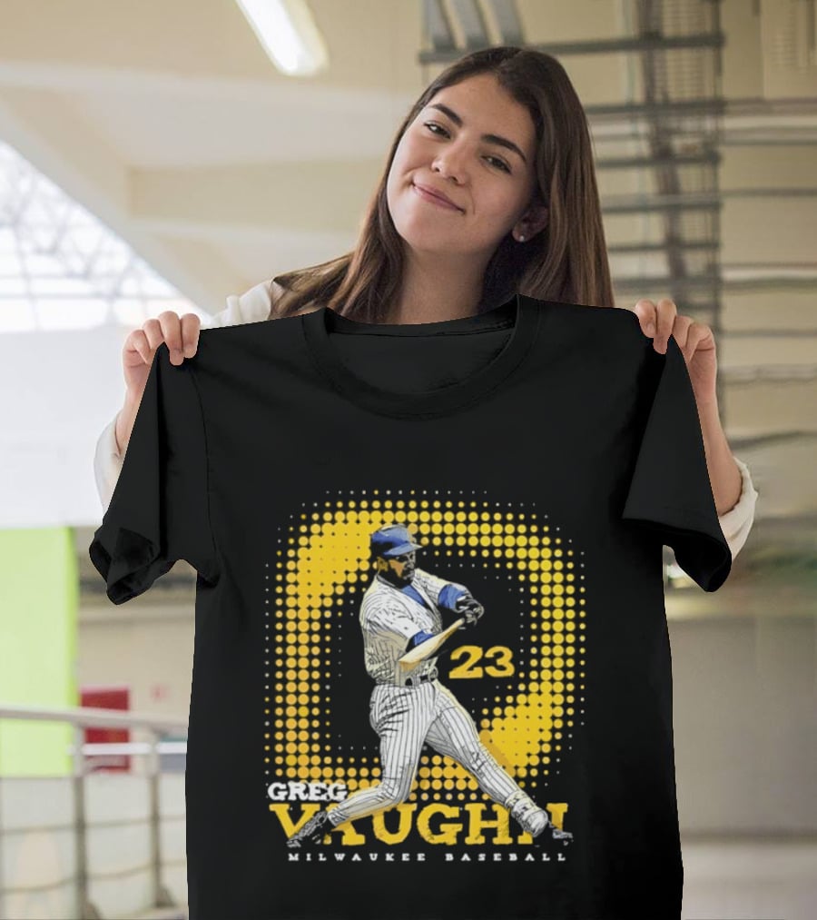 Greg Vaughn 23 Milwaukee Brewers Baseball Dots Player T-Shirt