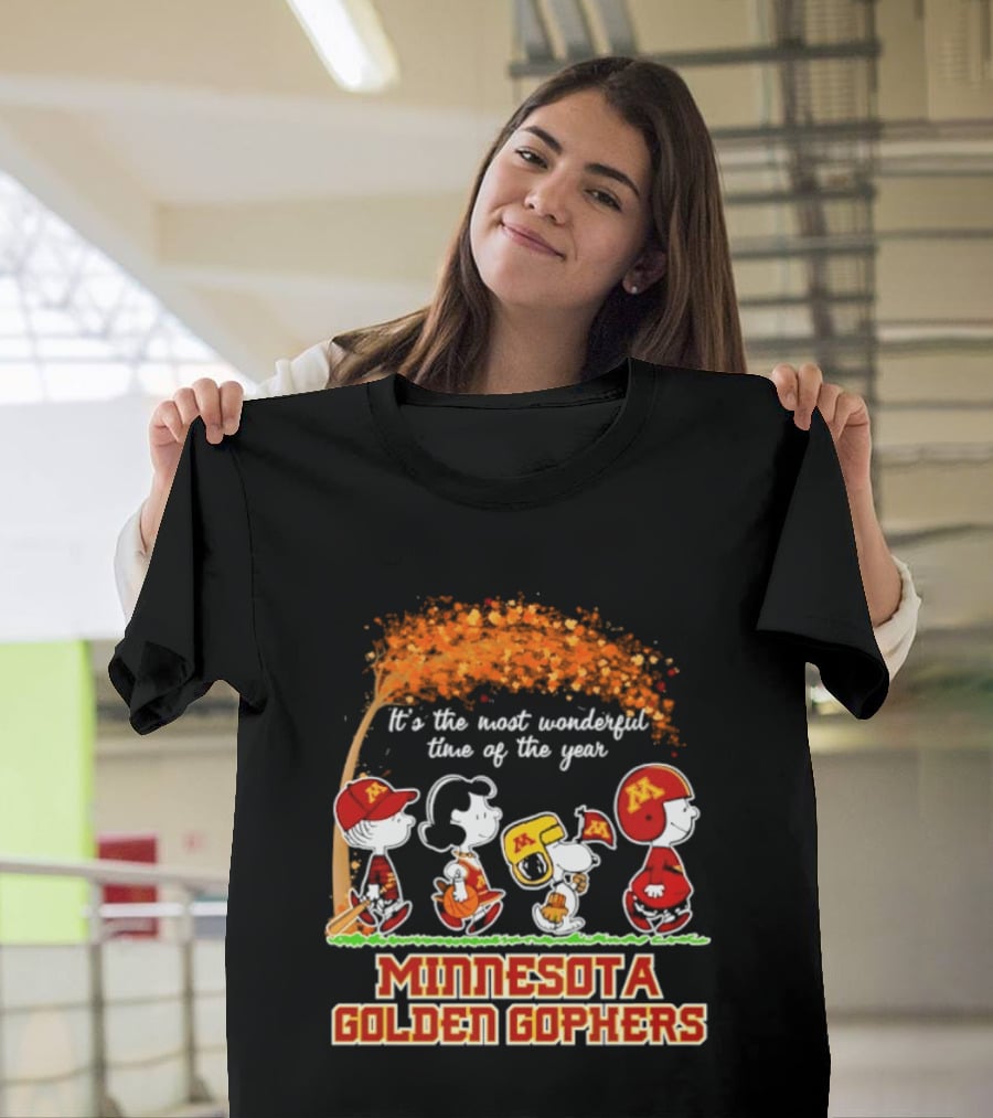 Minnesota Golden Gophers Peanuts It's The Most Wonderful Time Of The Year Halloween 2026 T-Shirt