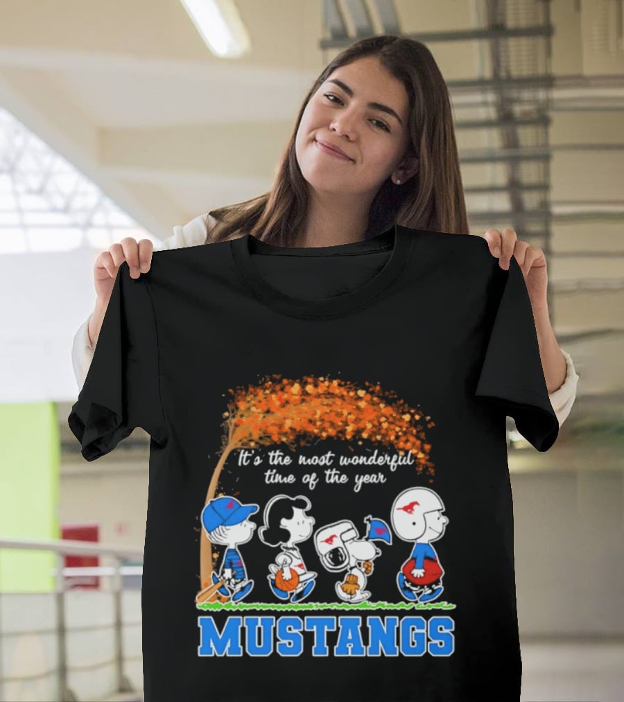 SMU Mustangs Peanuts Most Wonderful Time Of The Year Fall Halloween 2026 T-Shirt
