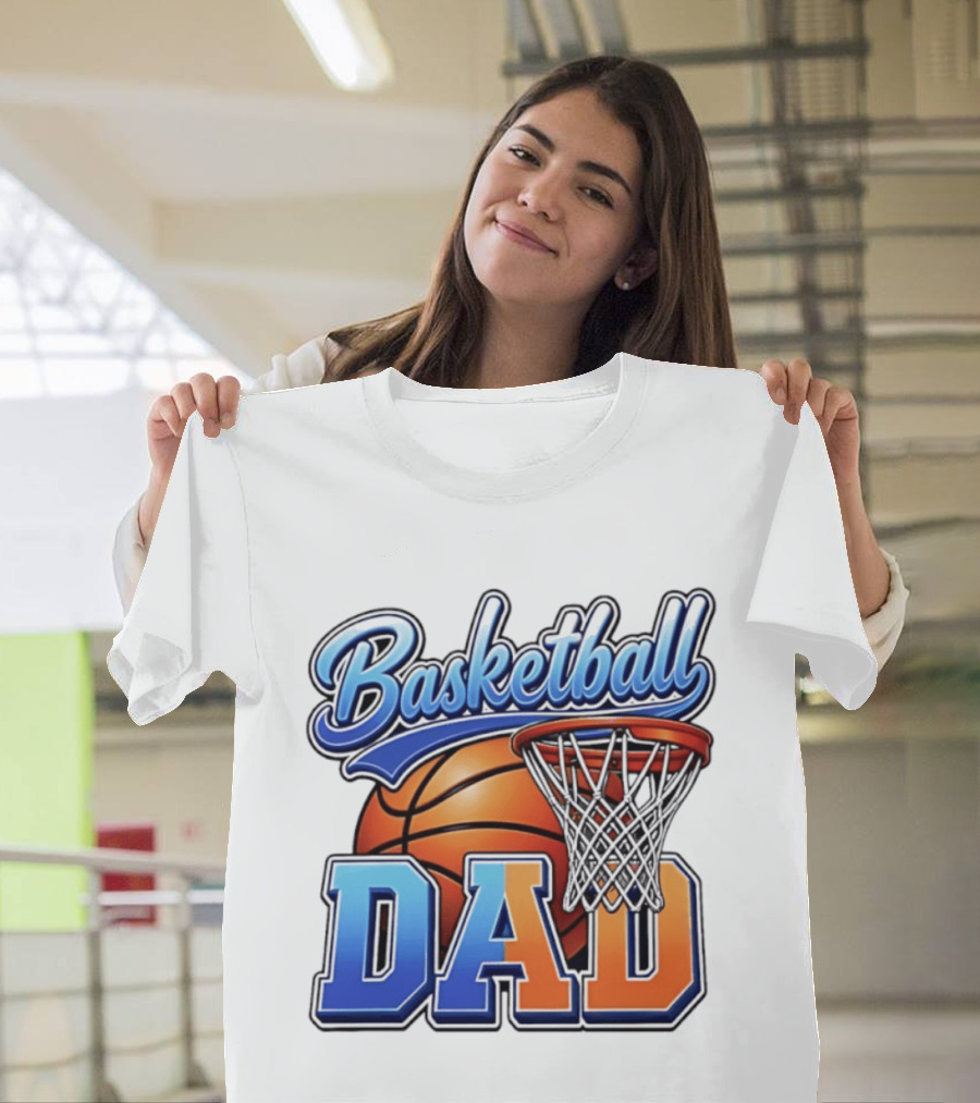 Basketball Dad Father Hoops Sports Fan Basketball Gift Dad T-Shirt