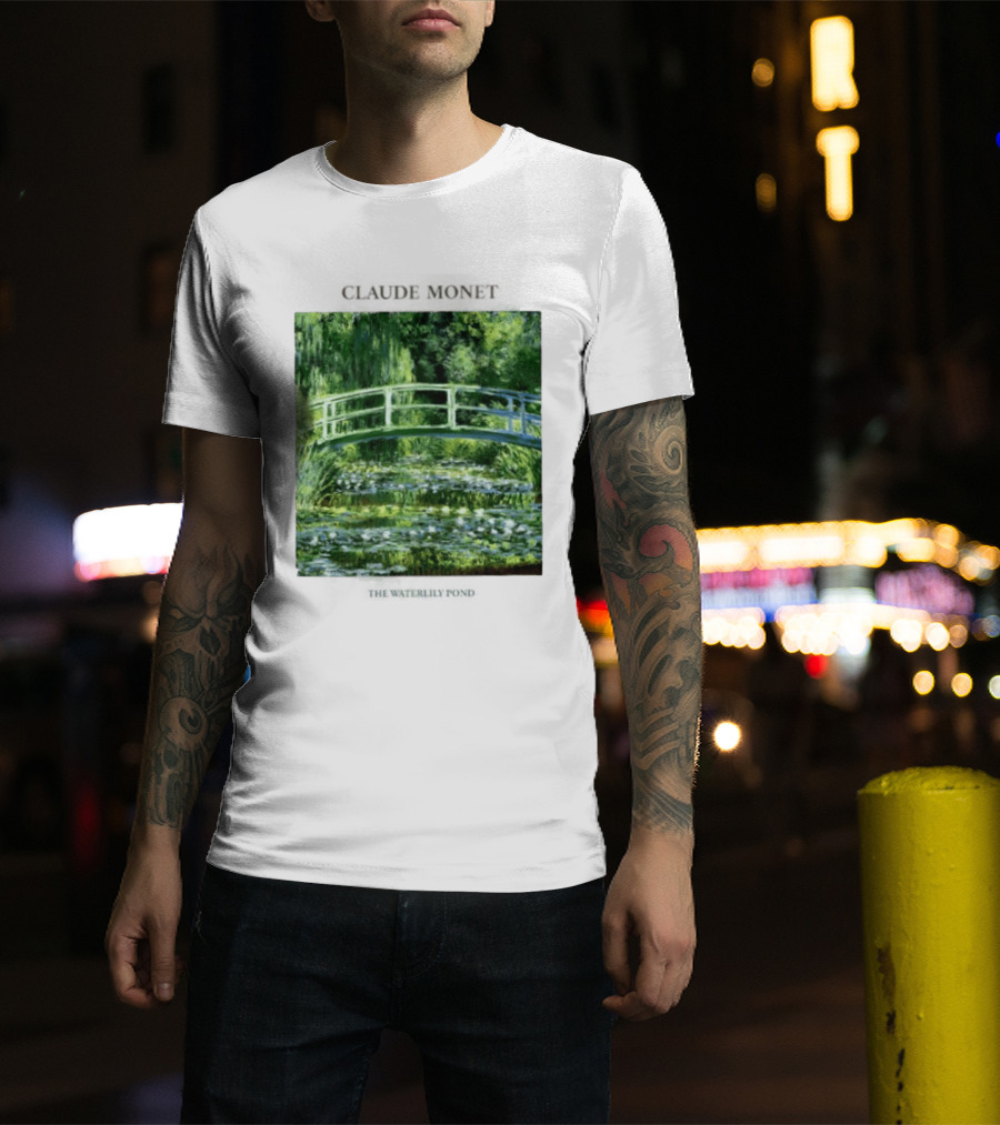 Claude Monet The Waterlily Pond Painting Scenic Landscape T-Shirt
