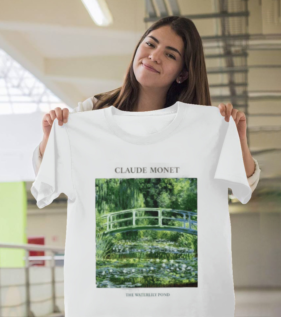 Claude Monet The Waterlily Pond Painting Scenic Landscape T-Shirt