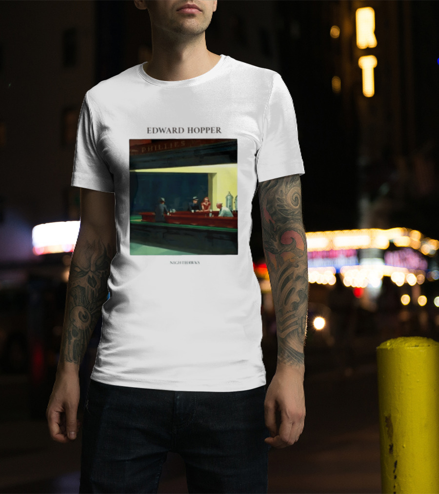 Edward Hopper Nighthawks Phillies Painting T-Shirt