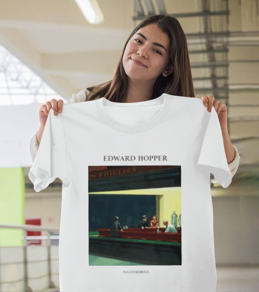 Edward Hopper Nighthawks Phillies Painting T-Shirt