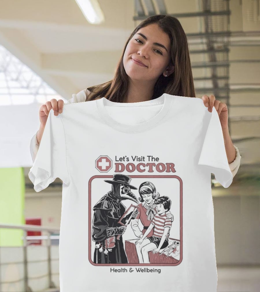 Let's Visit The Doctor Health And Wellbeing Vintage Medical Scene T-Shirt