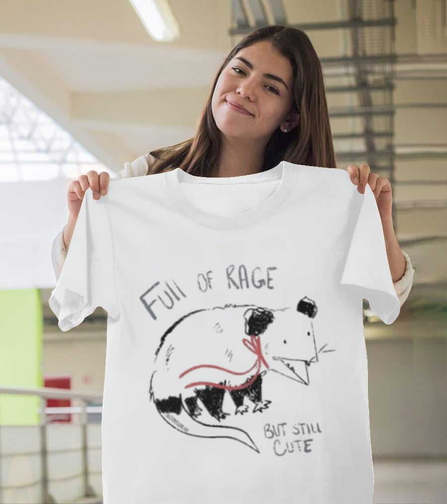 Full Of Rage But Still Cute Opossum With Red Scarf T-Shirt