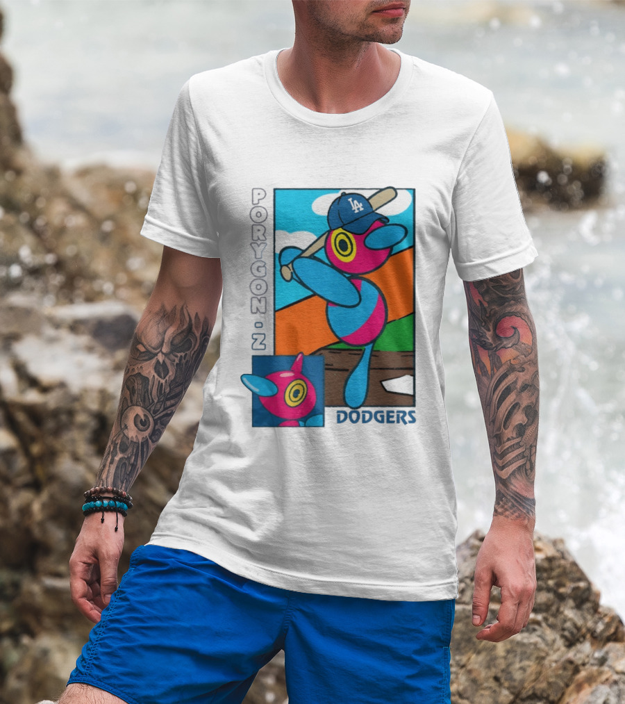 Porygon Z Los Angeles Dodgers Baseball Pokémon T-Shirt