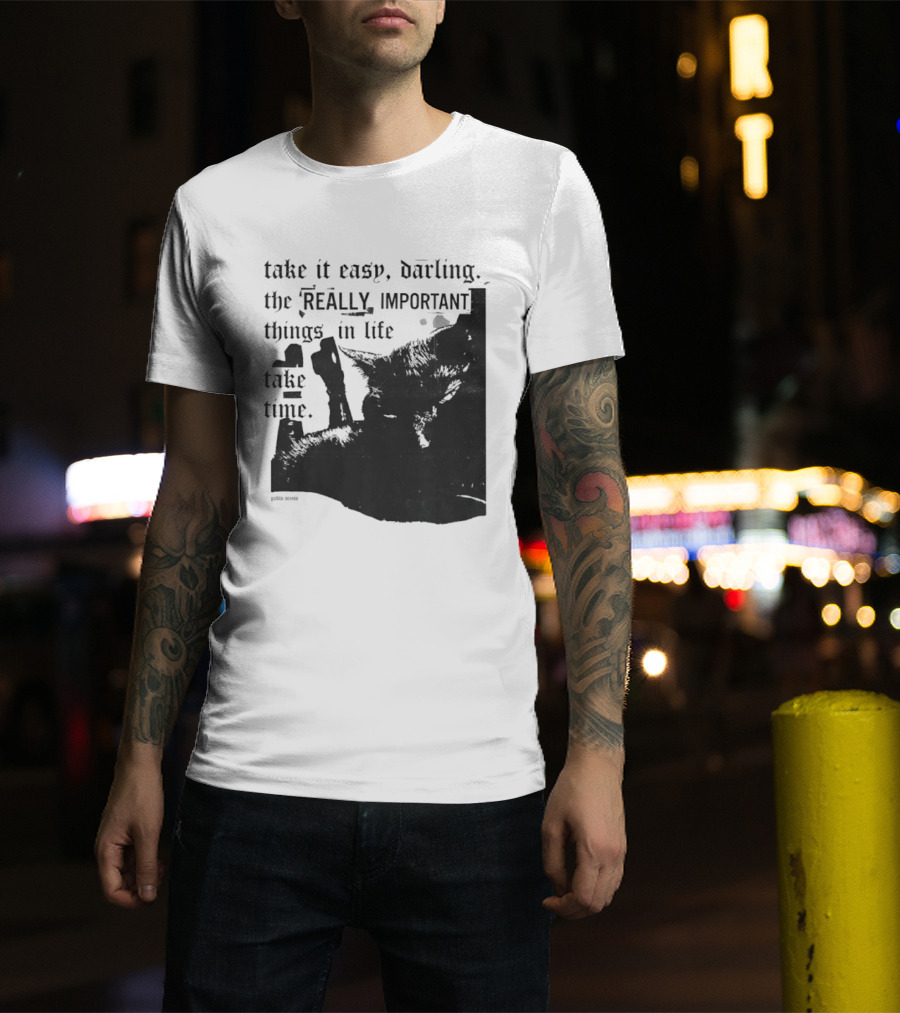Take It Easy Darling The Really Important Things In Life Take Time T-Shirt
