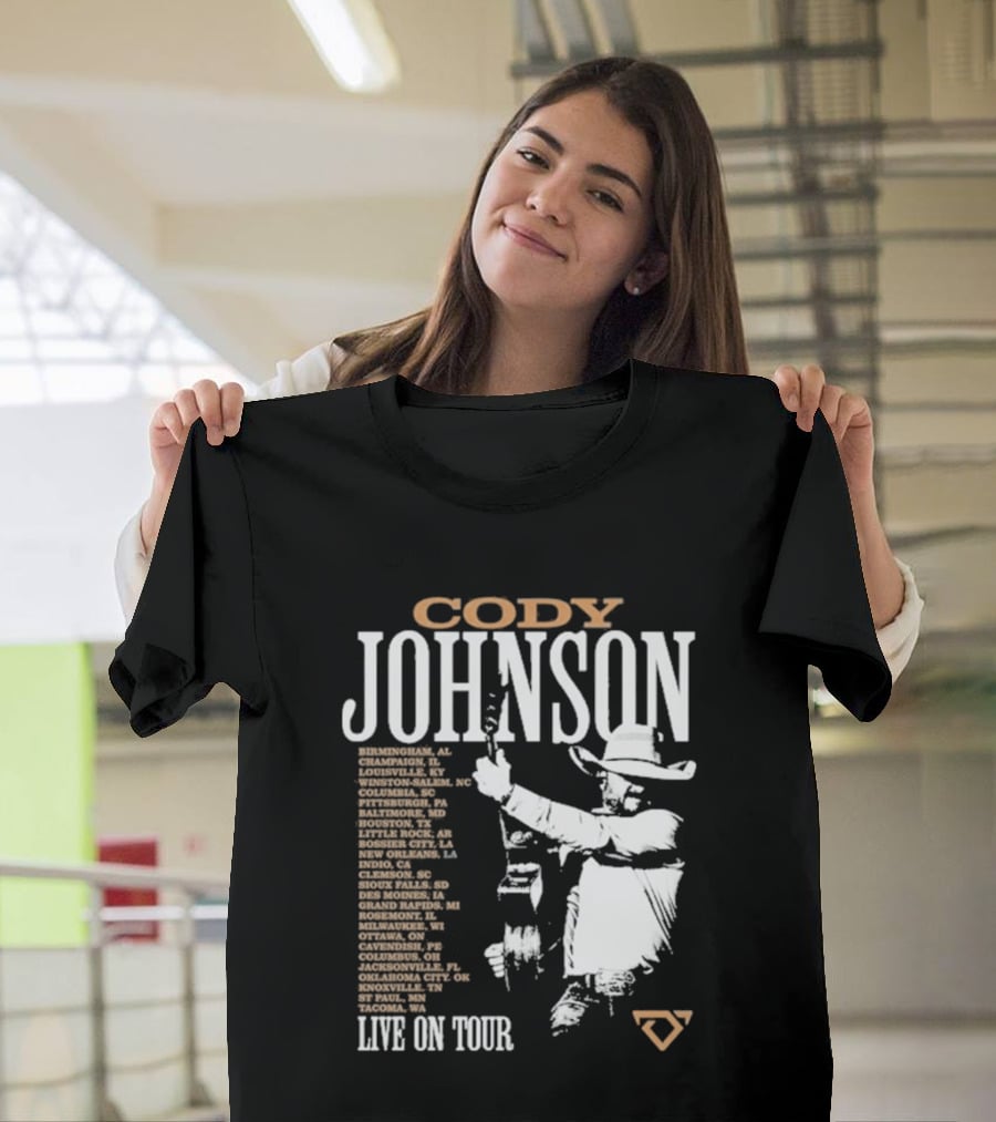 Cody Johnson 2026 Tour Live On Tour Dates And Cities With Cowboy T-Shirt