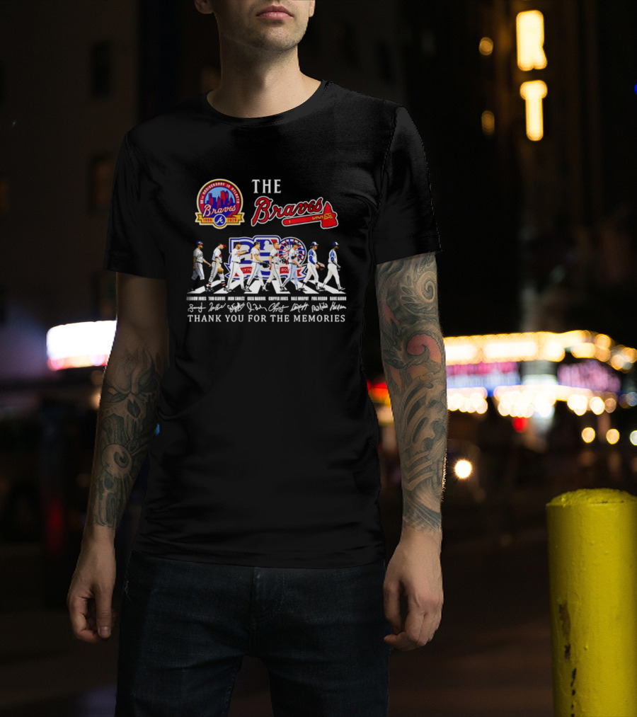 The Braves 150th Anniversary Atlanta 1876 2026 MLB 250th United States 1776 2026 Thank You For The Memories Signatures T-Shirt