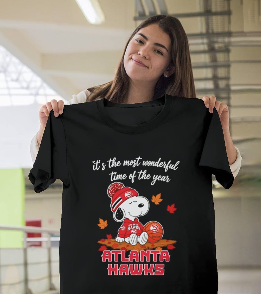 Atlanta Hawks Snoopy Halloween 2026 It's The Most Wonderful Time Of The Year T-Shirt