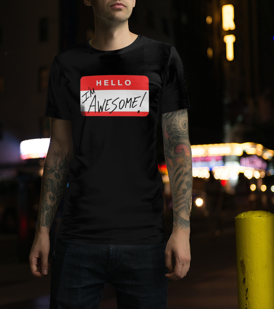 The Miz WWE Hello I'm Awesome Badge Стicker T-Shirt