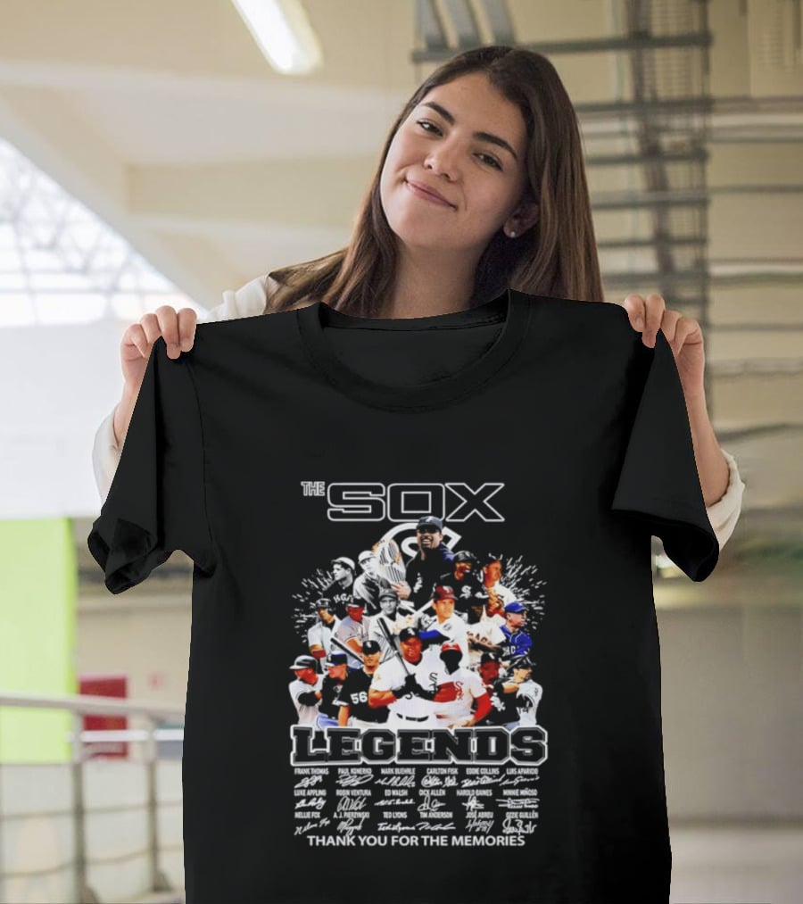 The Sox Legends Chicago White Sox Thank You For The Memories MLB Signatures T-Shirt