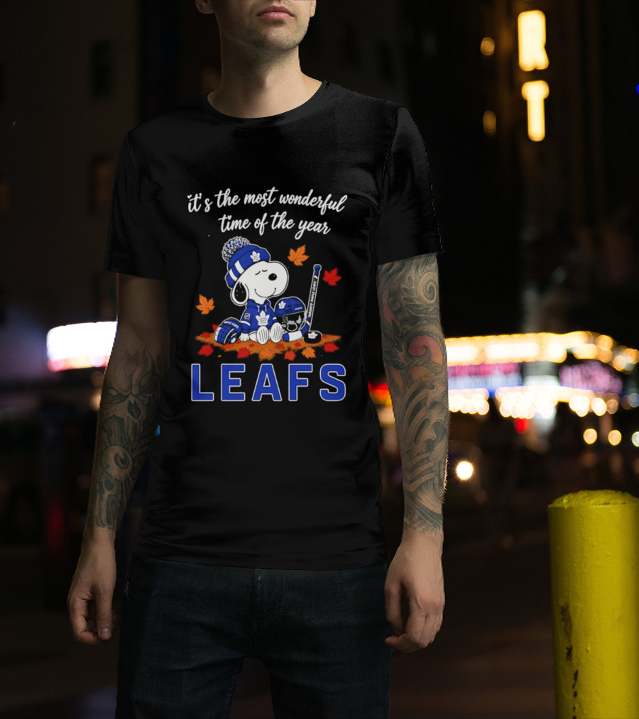 Toronto Maple Leafs Snoopy Halloween 2026 It's The Most Wonderful Time Of The Year Leafs T-Shirt