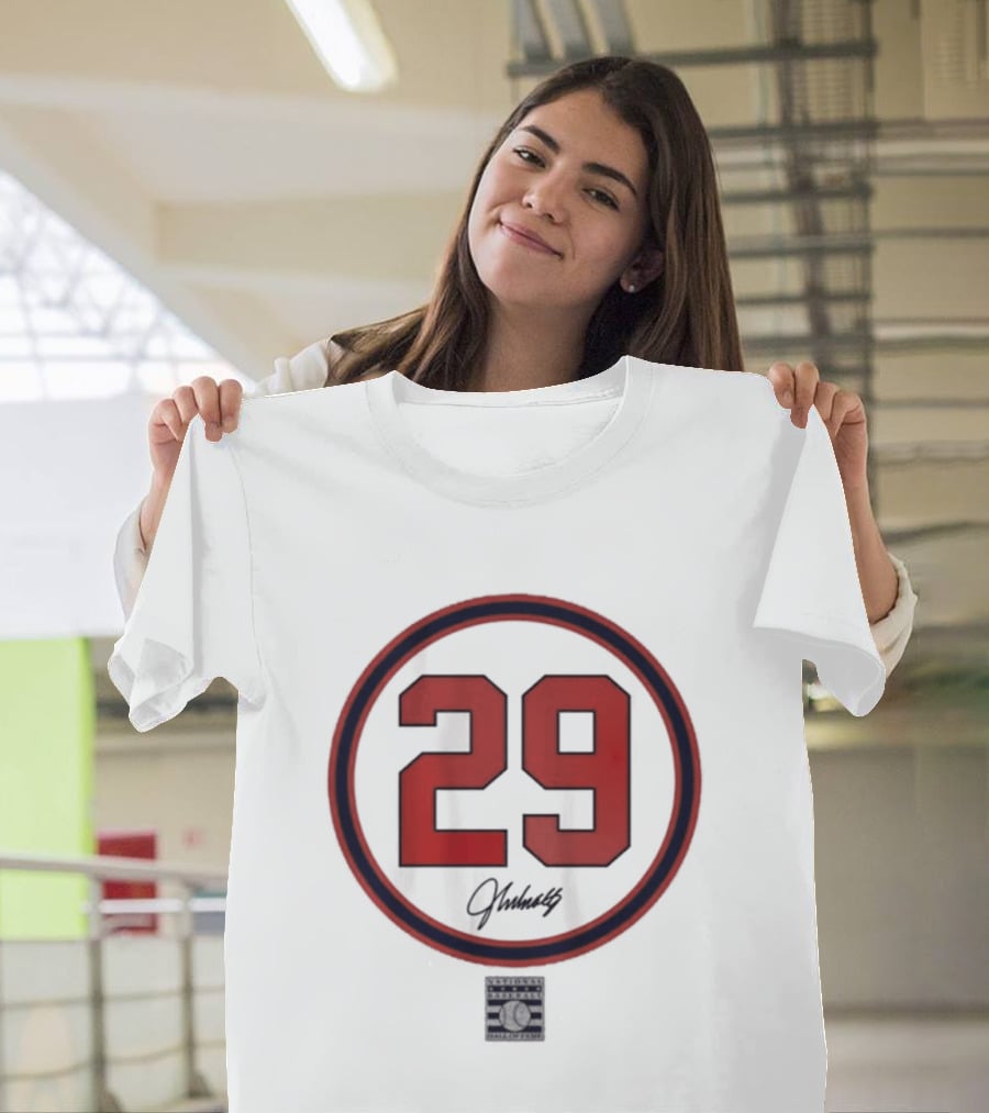 John Smoltz 29 Signature Red Circle T-Shirt