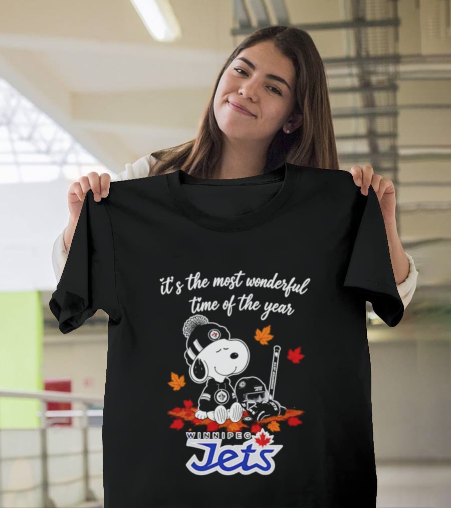 Winnipeg Jets Snoopy It's The Most Wonderful Time Of The Year 2026 T-Shirt