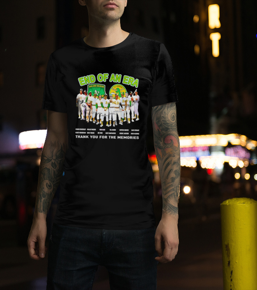 Oakland Athletics End Of An Era Oakland Coliseum A's Logo Thank You For The Memories T-Shirt
