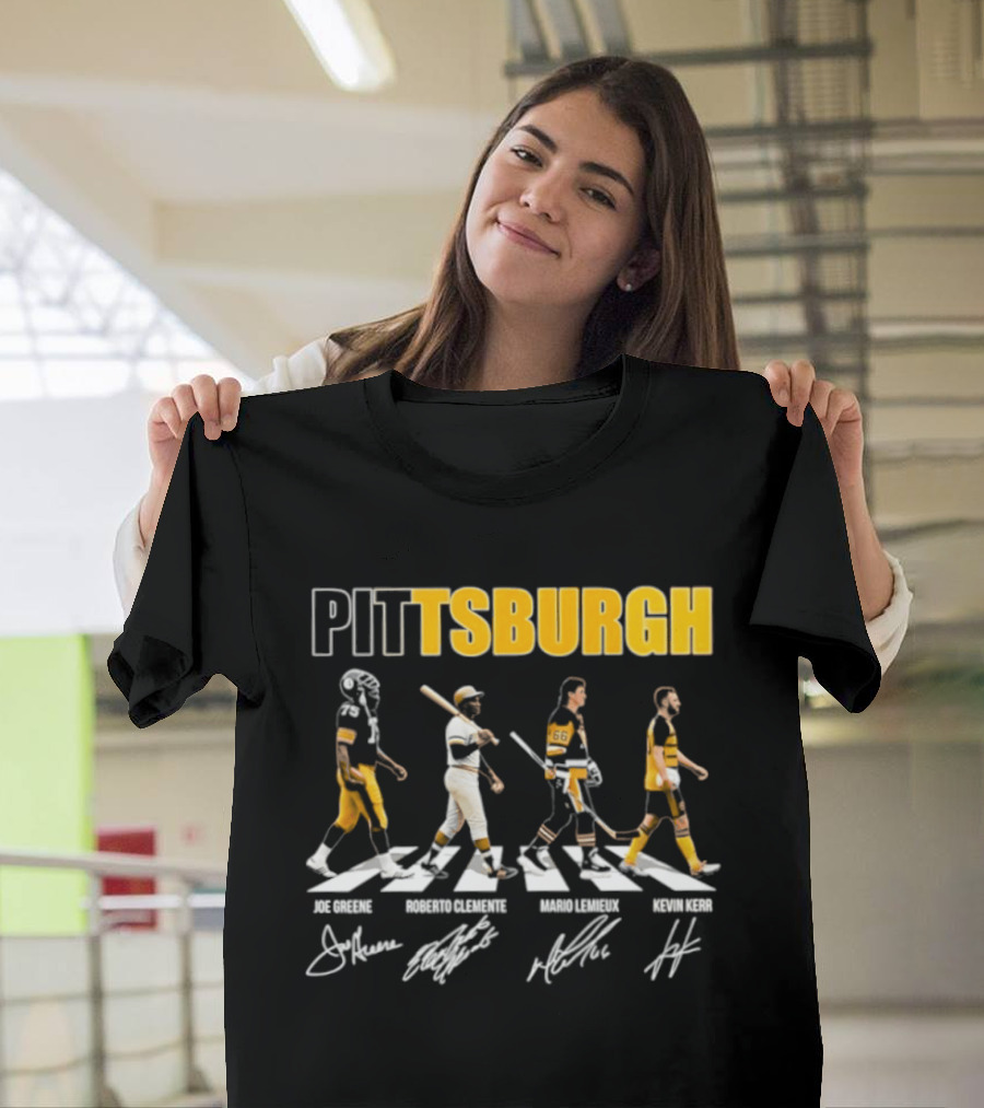 Pittsburgh Steelers Pirates Penguins Crossing Signatures T-Shirt