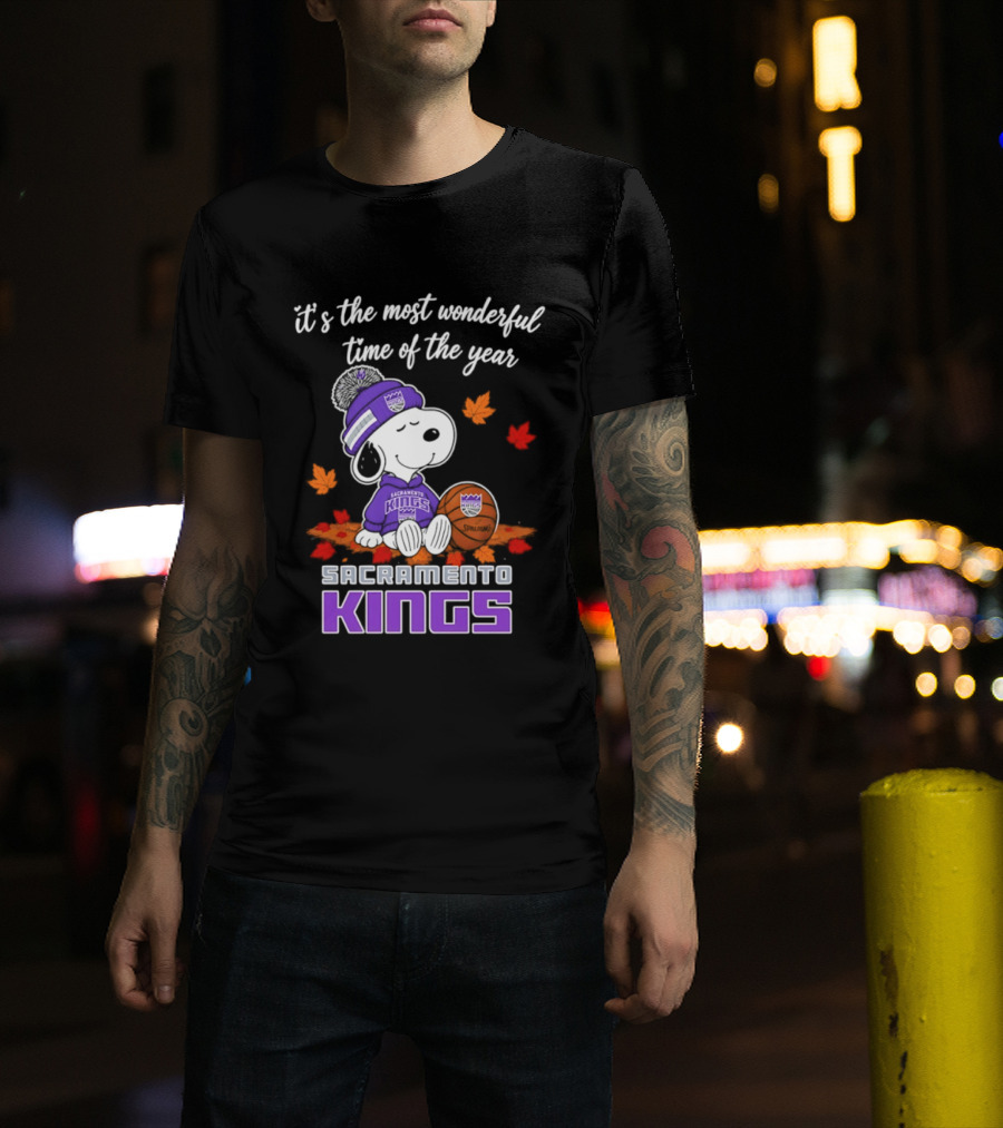 Sacramento Kings Snoopy Halloween It's The Most Wonderful Time Of The Year T-Shirt