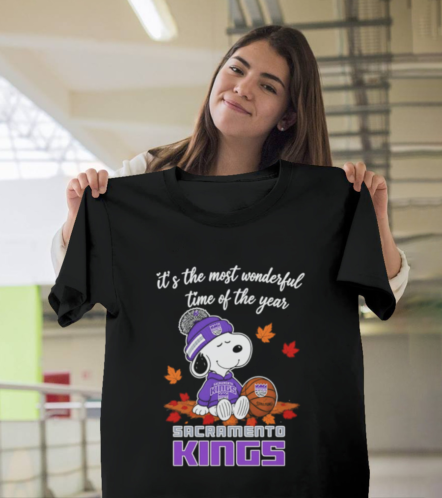 Sacramento Kings Snoopy Halloween It's The Most Wonderful Time Of The Year T-Shirt