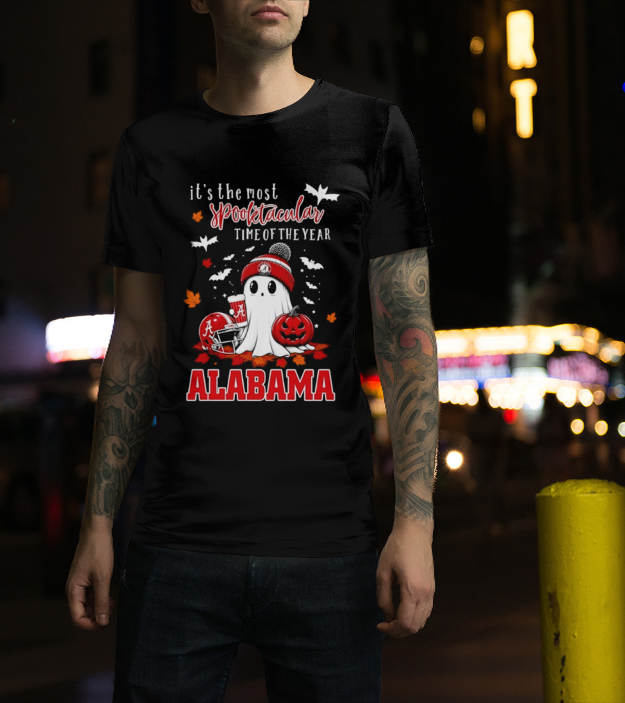 Alabama Crimson Tide Halloween Ghost It's The Most Spooktacular Time Of The Year 2026 T-Shirt