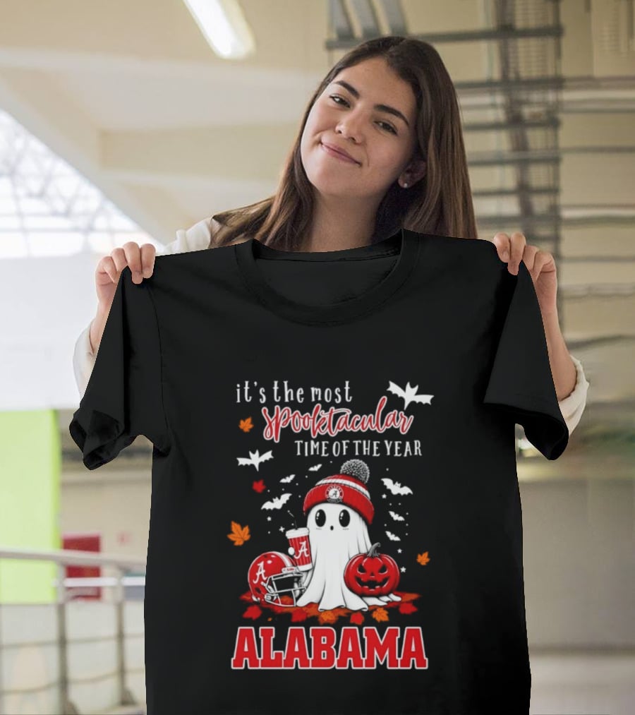 Alabama Crimson Tide Halloween Ghost It's The Most Spooktacular Time Of The Year 2026 T-Shirt