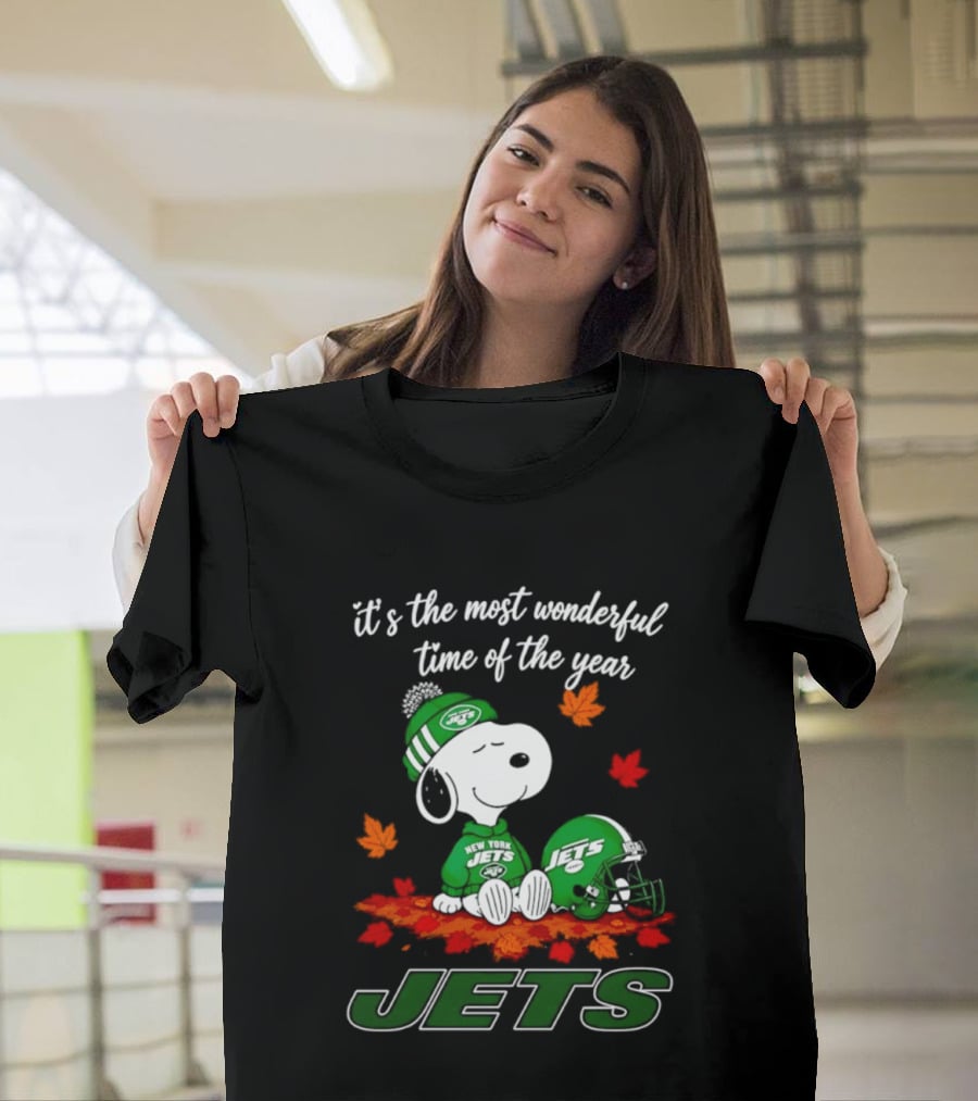 New York Jets Snoopy Fall Halloween 2026 Most Wonderful Time Of The Year T-Shirt