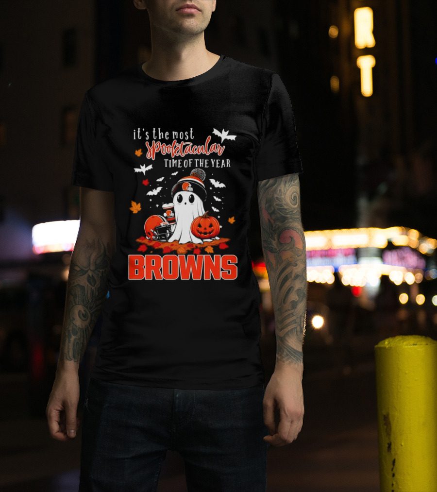 Cleveland Browns Spooktacular Halloween Ghost Time Of The Year T-Shirt