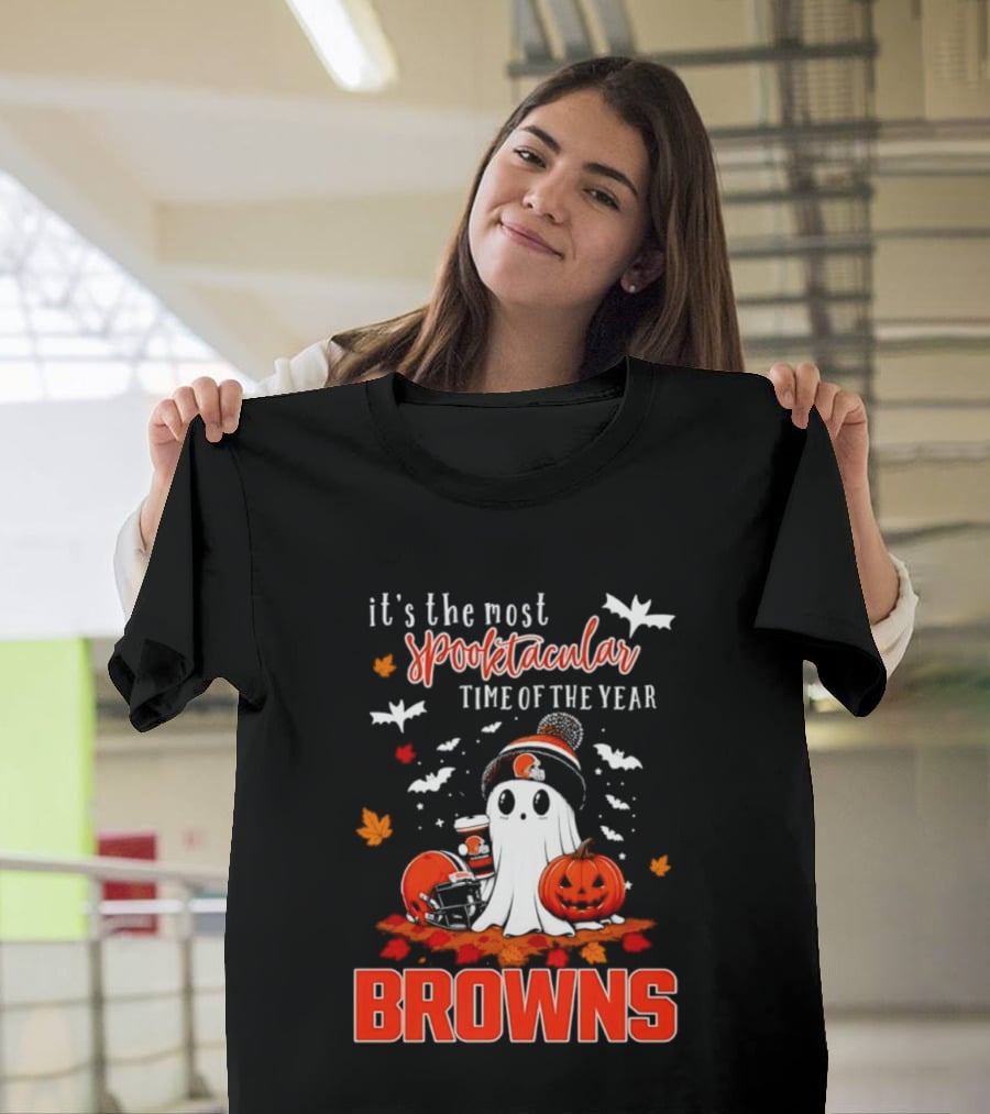 Cleveland Browns Spooktacular Halloween Ghost Time Of The Year T-Shirt