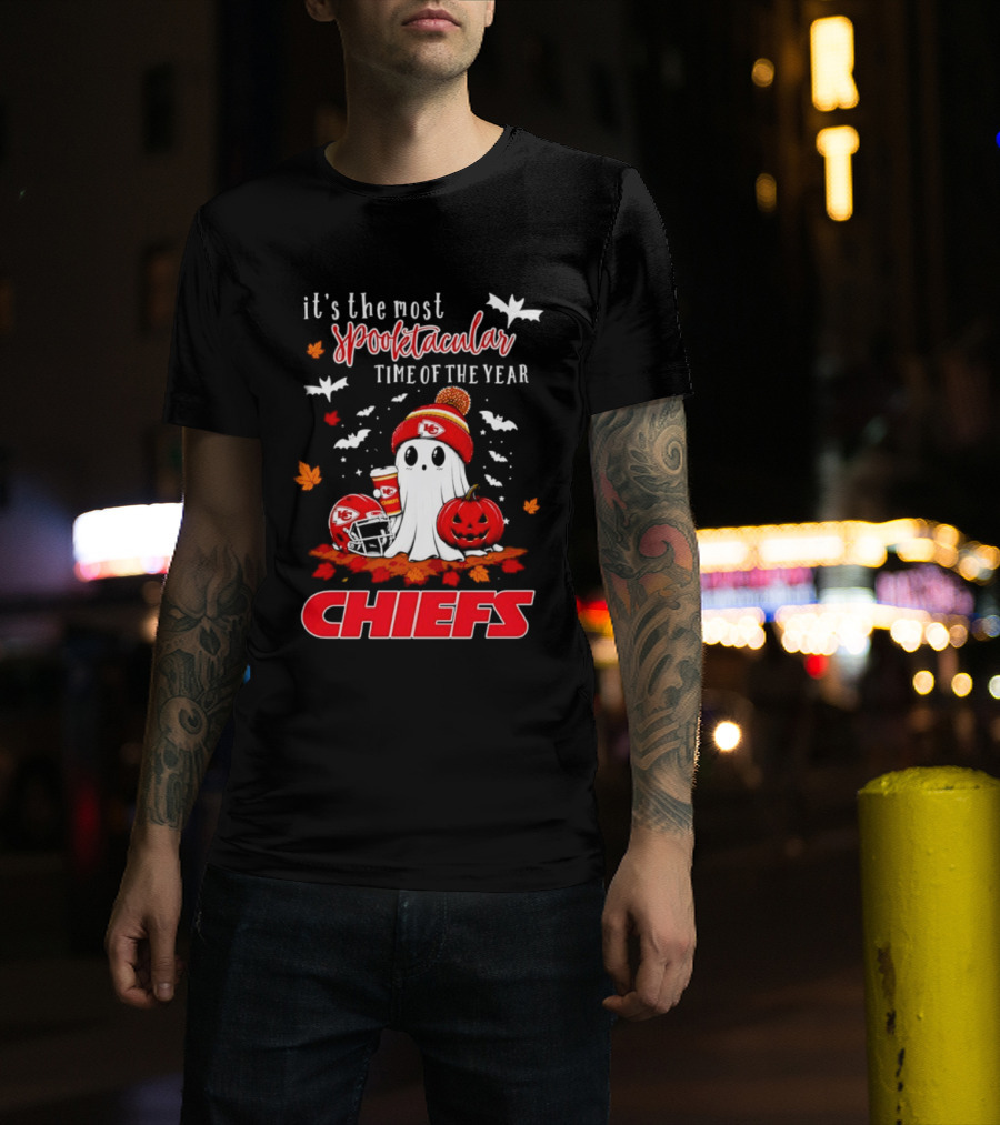 Kansas City Chiefs Halloween Ghost It's The Most Spooktacular Time Of The Year 2026 T-Shirt