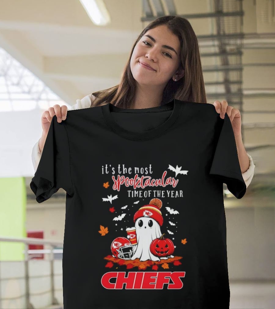 Kansas City Chiefs Halloween Ghost It's The Most Spooktacular Time Of The Year 2026 T-Shirt