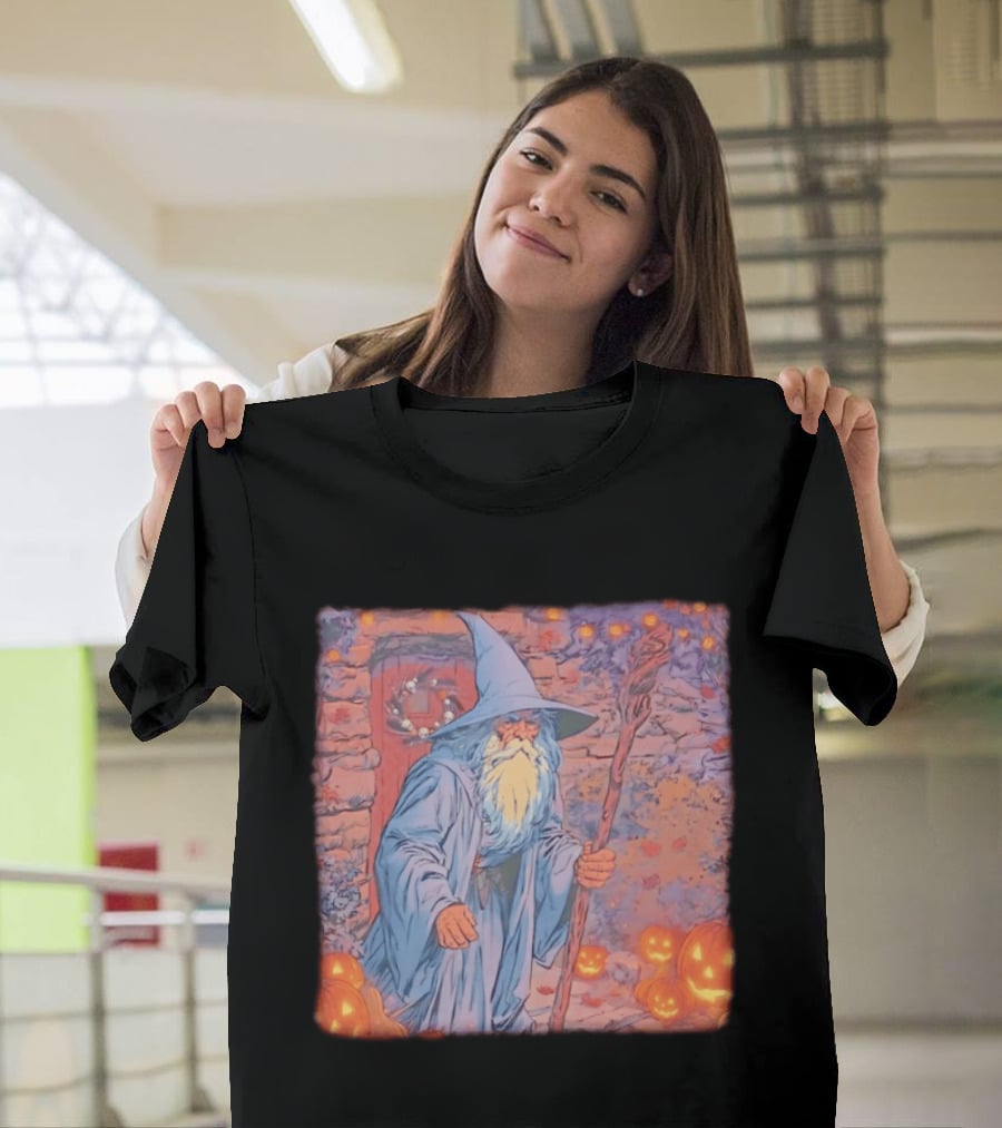 Wizard Halloween Night 2026 Magical Pumpkin Pathway T-Shirt