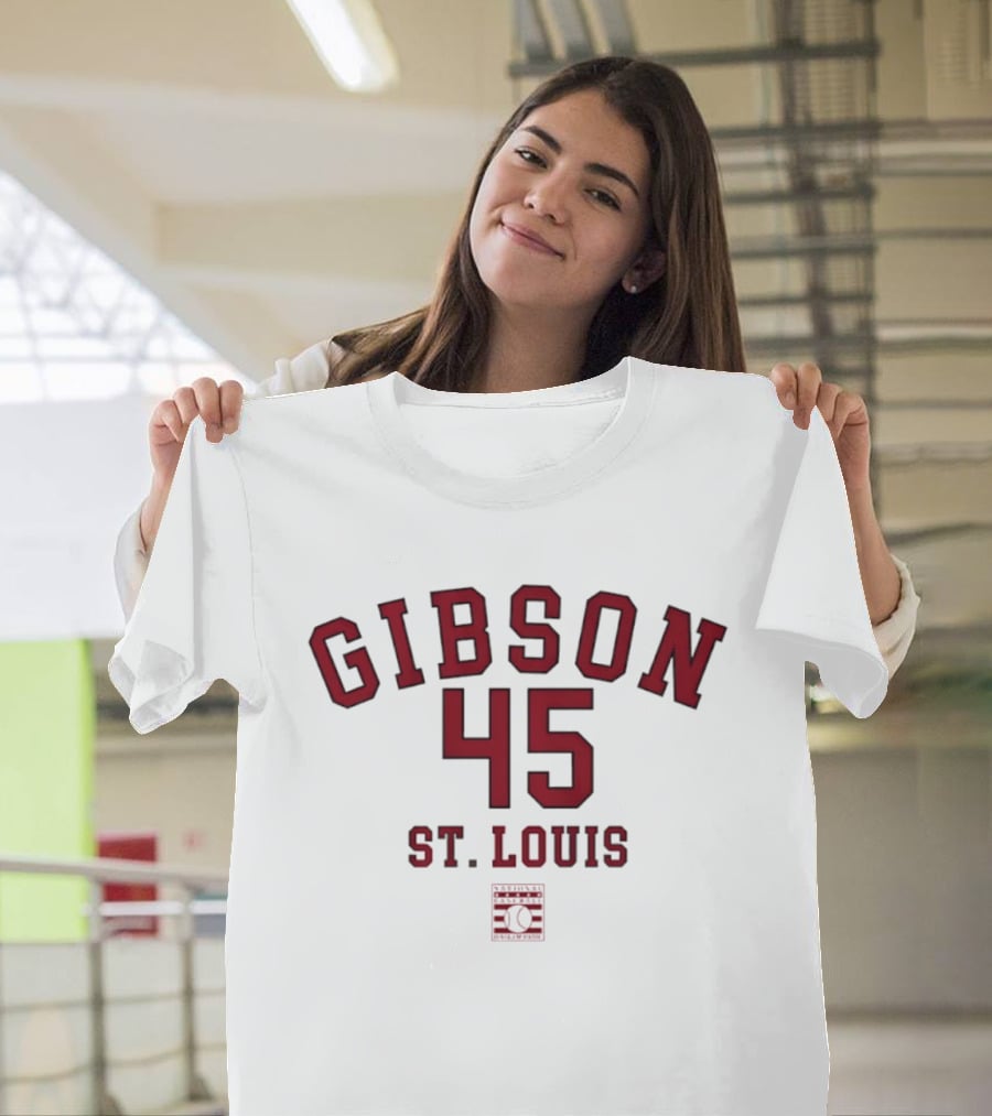 Gibson 45 St. Louis Cardinals October's Finest Classic Baseball Legend T-Shirt