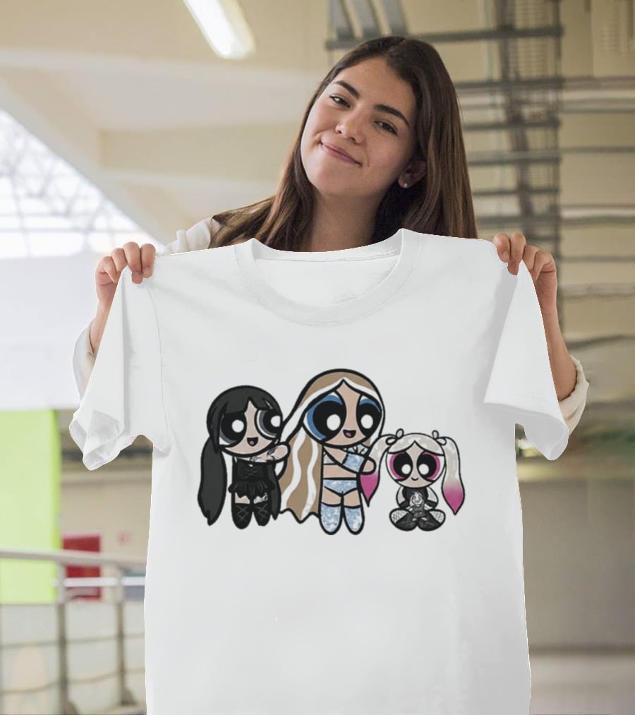 Powerpuff Charlexley Trio In Unique Cartoon T-Shirt