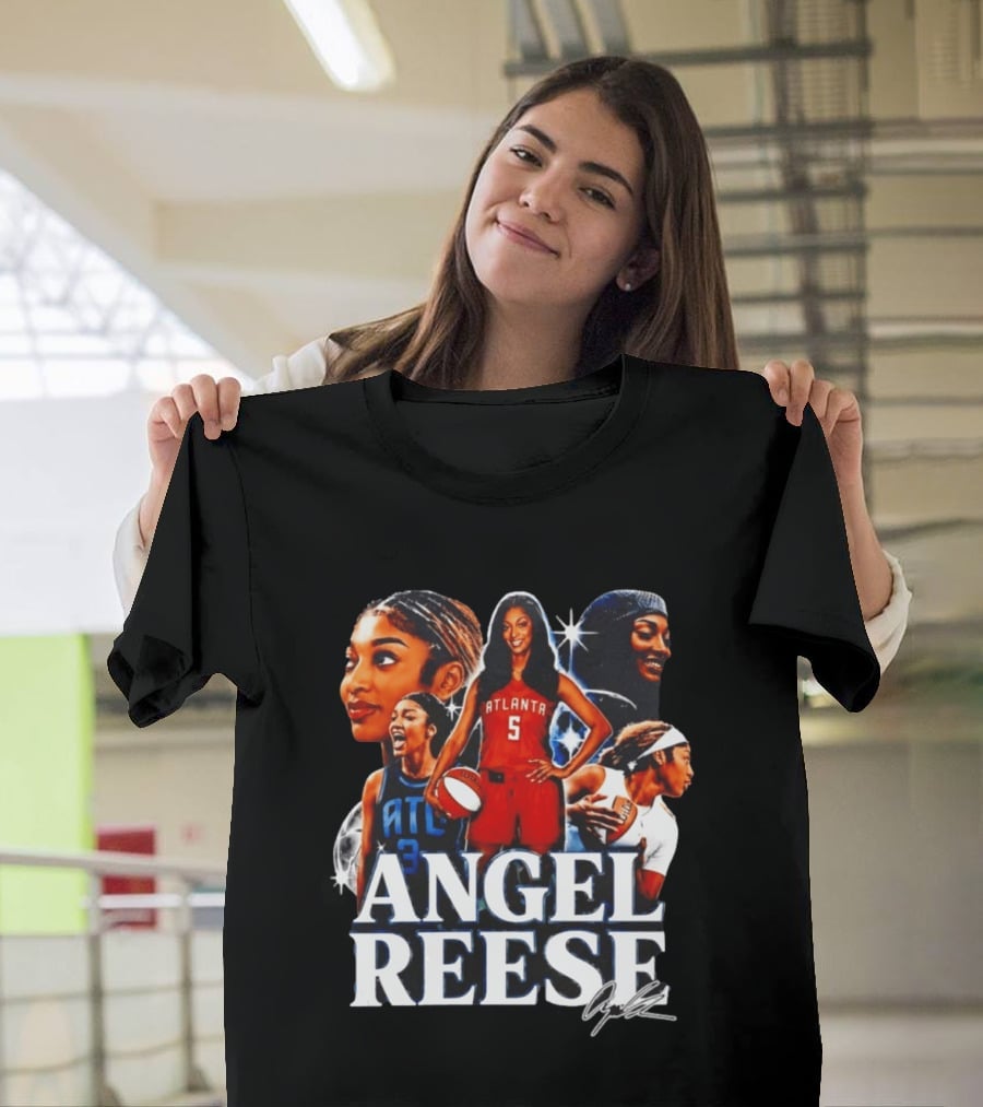 Angel Reese Atlanta Basketball Star Collage T-Shirt