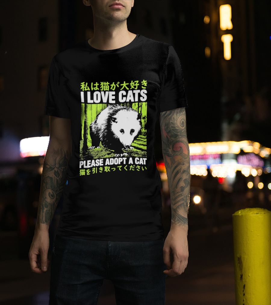 I Love Cats Please Adopt A Cat T-Shirt