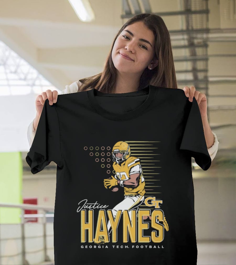 Justice Haynes Georgia Tech Yellow Jackets Football GT T-Shirt