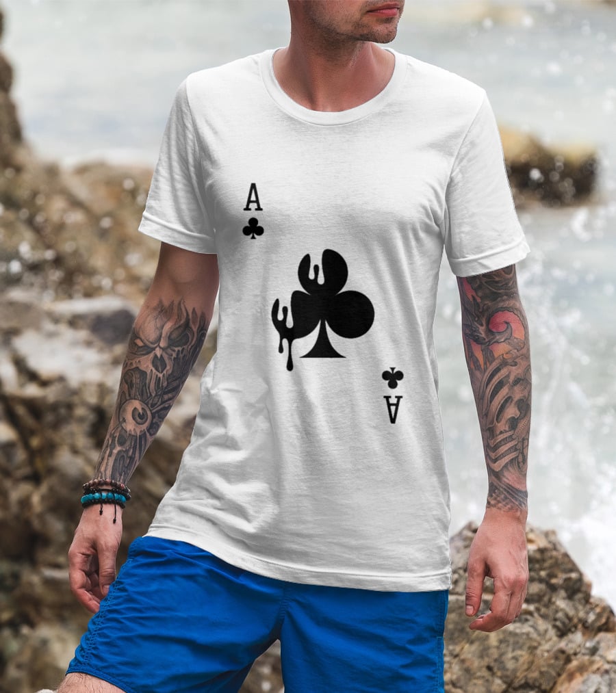 Ace Of Clubs Dripping Card T-Shirt